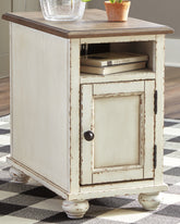 Warmstead Furniture - Ashley Furniture - Realyn Chairside End Table - Chair Side End Table / White/Brown - T523-7